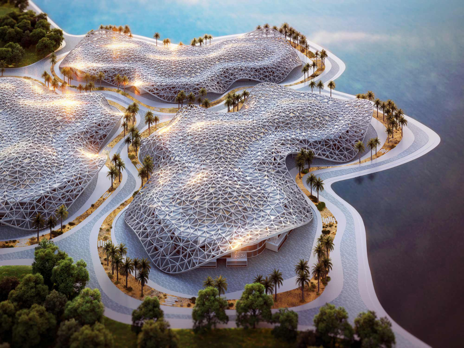 Aerial view of a modern Dubai research and technology campus