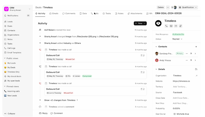 CRM Workflow Automation - Activity Feed