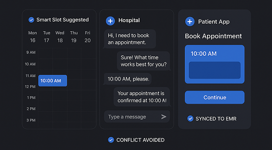 Team Appointment Hospital AI Appointment Booking Chatbot Whatsapp emr ehr | aTeam Soft ...